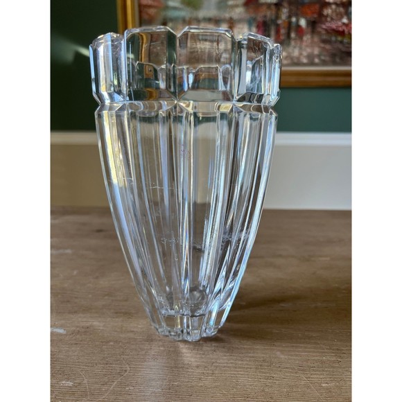 1980's Vintage Mikasa Germany Prism Glass Vase Reflective Reflections Pattern - Picture 2 of 5